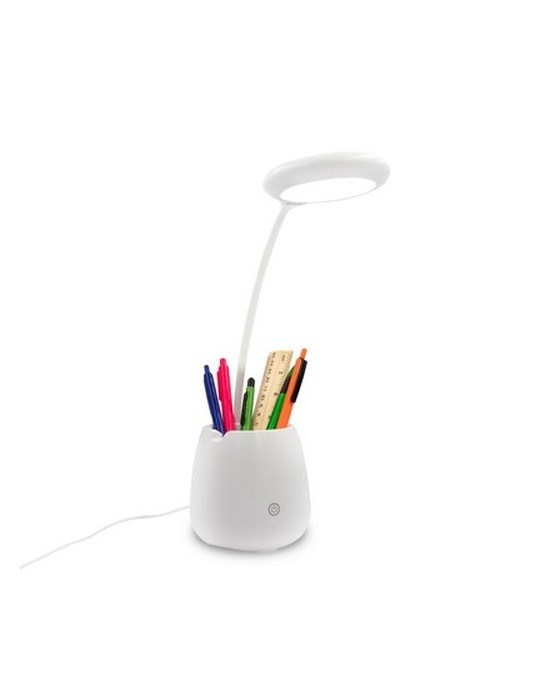 Lampe de bureau, enceinte sans fil 3W, support de téléphone portable, porte-crayons bureau | Asar