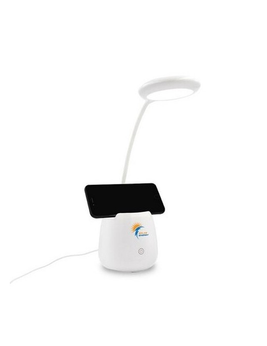 Lampe de bureau, enceinte sans fil 3W, support de téléphone portable, porte-crayons bureau | Asar