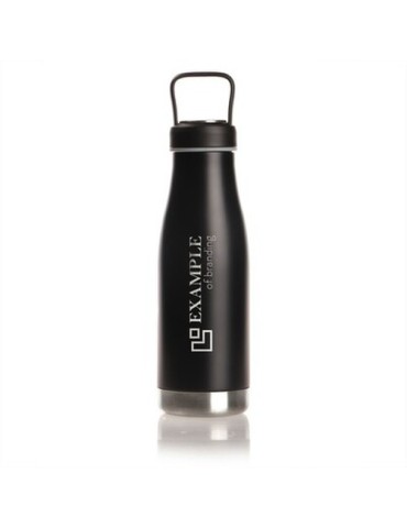 Bouteille isotherme 500 ml Mauro Conti, tasse avec récipient | Noah Matières : acier inoxydable Couleurs : noir goodies publicit