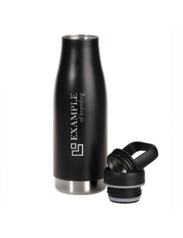 Bouteille isotherme 500 ml Mauro Conti, tasse avec récipient | Noah Matières : acier inoxydable Couleurs : noir impression haute