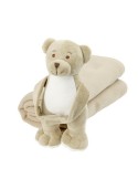 Ours avec une couverture | Phil Matières : polyester Couleurs : beige marquage laser ultra précis