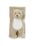 Ours avec une couverture | Phil Matières : polyester Couleurs : beige objet promotionnel éco-responsable