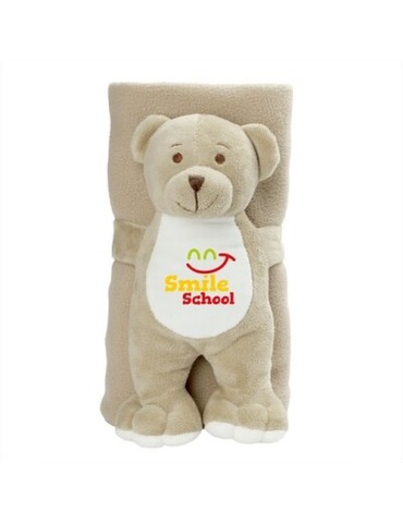 Ours avec une couverture | Phil Matières : polyester Couleurs : beige cadeau collaborateur premium