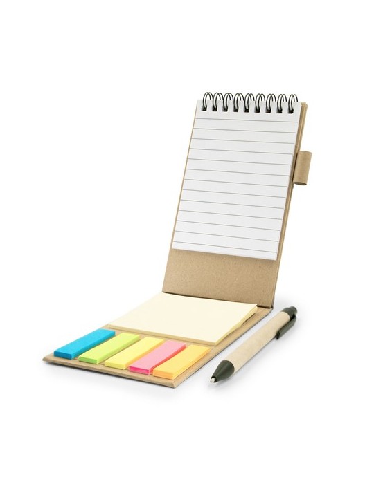 Porte-mémo, carnet, stylo à bille, notes autocollantes | Madelyn