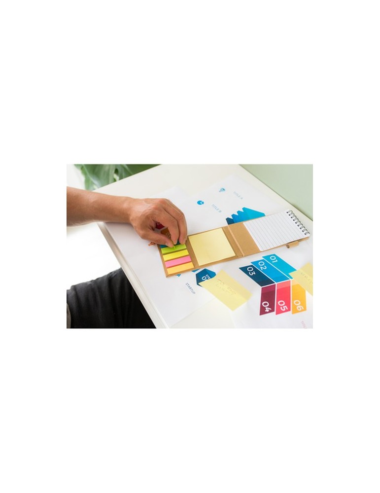 Porte-mémo, carnet, stylo à bille, notes autocollantes | Madelyn