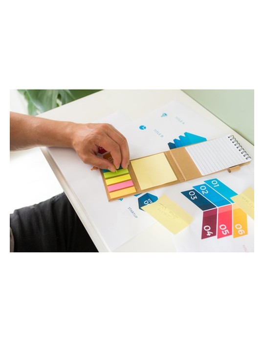 Porte-mémo, carnet, stylo à bille, notes autocollantes | Madelyn