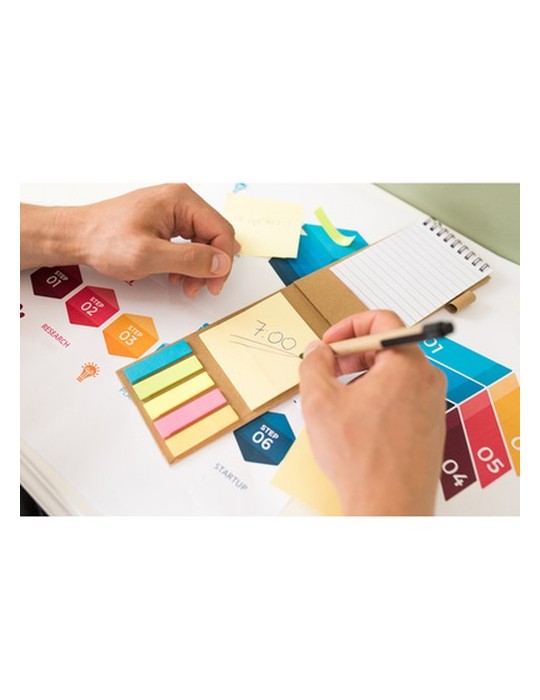 Porte-mémo, carnet, stylo à bille, notes autocollantes | Madelyn