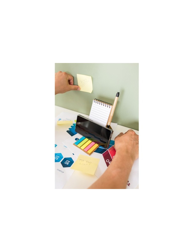 Porte-mémo, carnet, stylo à bille, notes autocollantes | Madelyn