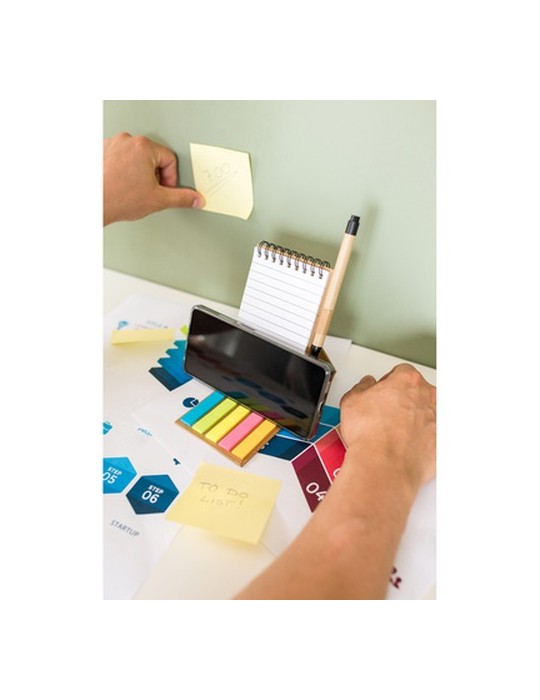 Porte-mémo, carnet, stylo à bille, notes autocollantes | Madelyn