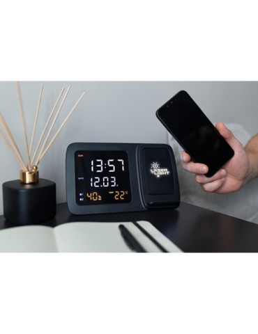 Chargeur sans fil 5W-15W Exclusive Collection , horloge numérique multifonctionnelle | Isha 2