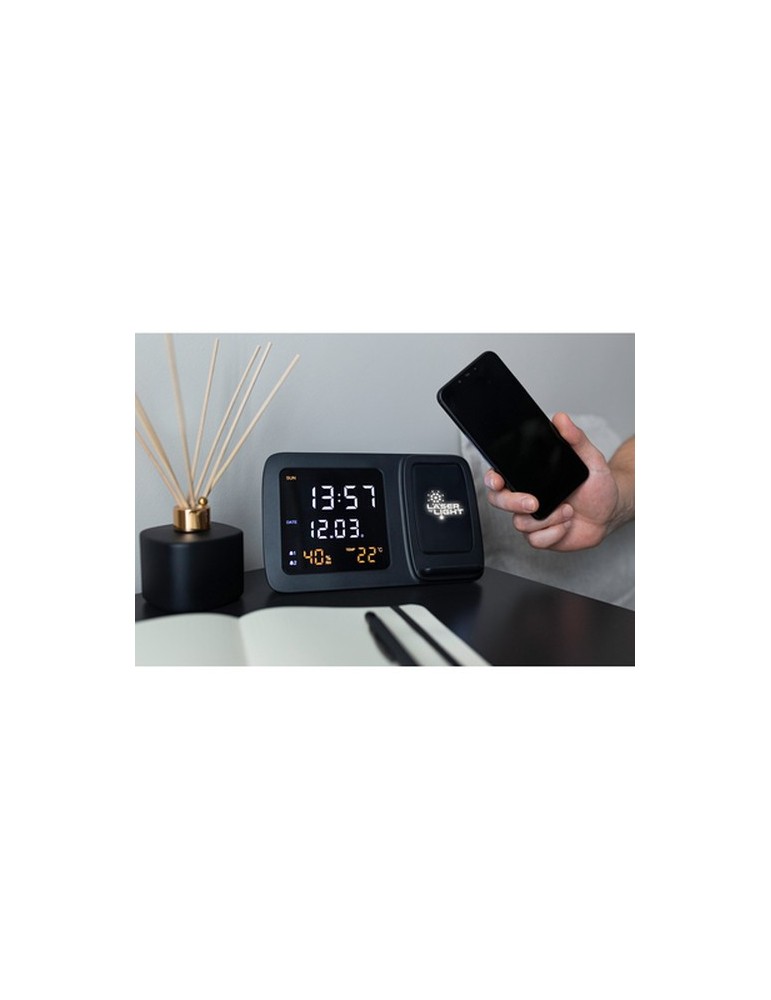 Chargeur sans fil 5W-15W Exclusive Collection , horloge numérique multifonctionnelle | Isha