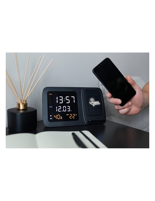 Chargeur sans fil 5W-15W Exclusive Collection , horloge numérique multifonctionnelle | Isha