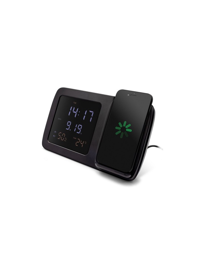 Chargeur sans fil 5W-15W Exclusive Collection , horloge numérique multifonctionnelle | Isha