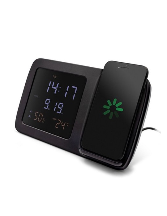 Chargeur sans fil 5W-15W Exclusive Collection , horloge numérique multifonctionnelle | Isha