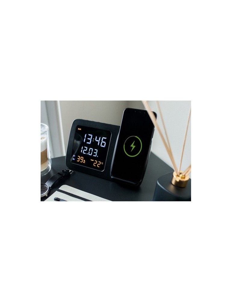 Chargeur sans fil 5W-15W Exclusive Collection , horloge numérique multifonctionnelle | Isha