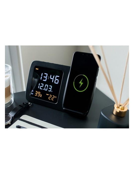 Chargeur sans fil 5W-15W Exclusive Collection , horloge numérique multifonctionnelle | Isha