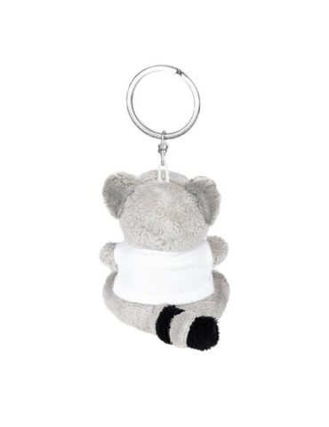 Racoon en peluche, porte-clés | Lewis Matières : polyester Couleurs : gris marquage laser ultra précis