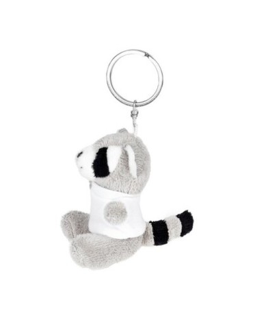 Racoon en peluche, porte-clés | Lewis Matières : polyester Couleurs : gris objet promotionnel éco-responsable