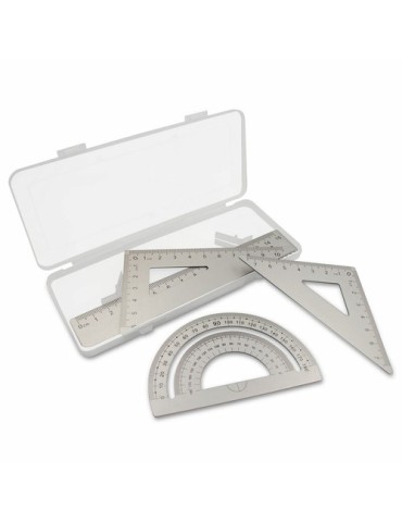 Set scolaire, règle, 2 équerres et rapporteur | Kaulana