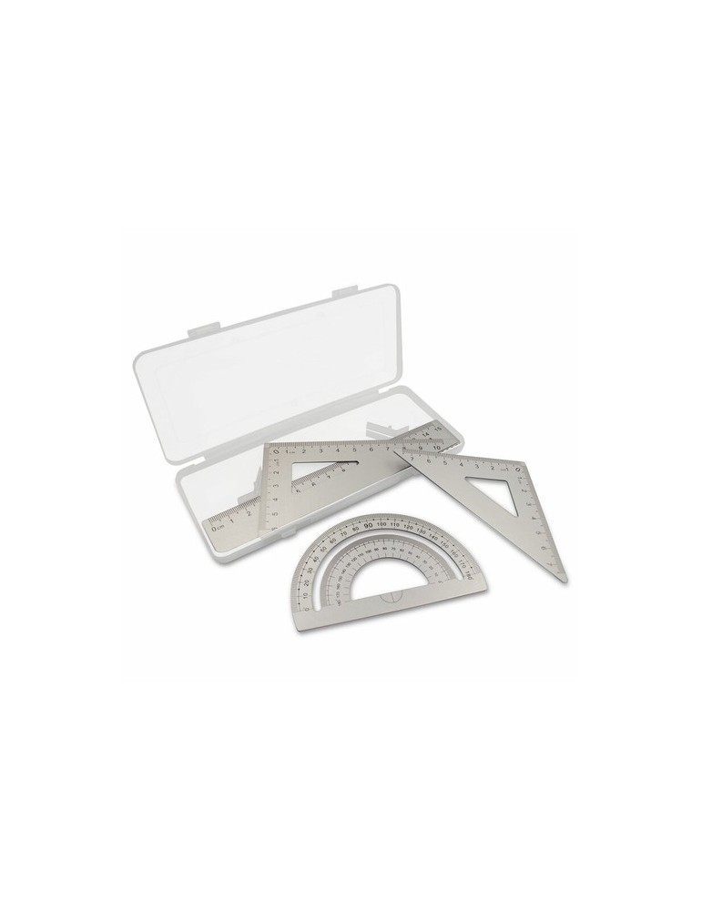 Set scolaire, règle, 2 équerres et rapporteur | Kaulana