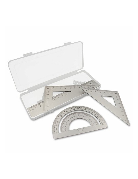 Set scolaire, règle, 2 équerres et rapporteur | Kaulana