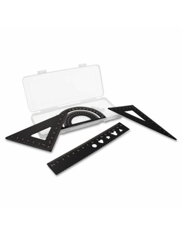 Set scolaire, règle, 2 équerres et rapporteur | Kaulana 2