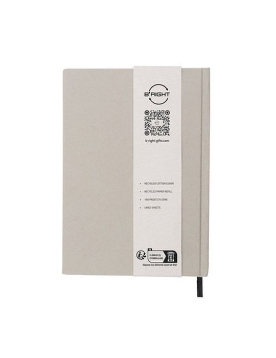 Carnet de notes environ A5 B'RIGHT avec couverture en coton recyclé | Tamytrice