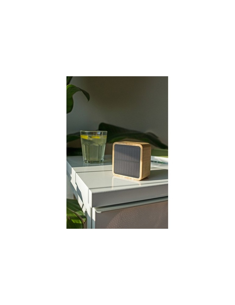 Enceinte sans fil bambou 3W B'RIGHT, panneau solaire | Androwe