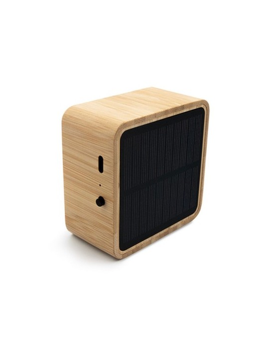 Enceinte sans fil bambou 3W B'RIGHT, panneau solaire | Androwe