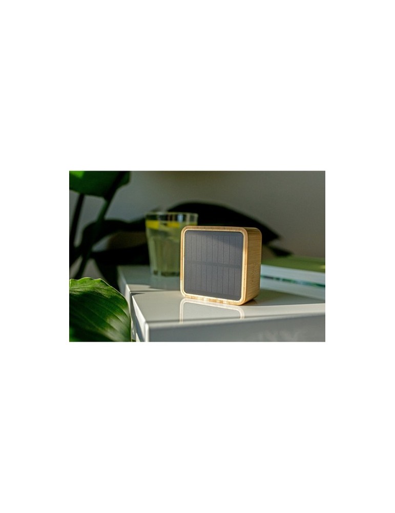 Enceinte sans fil bambou 3W B'RIGHT, panneau solaire | Androwe