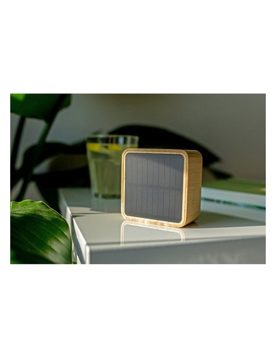 Enceinte sans fil bambou 3W B'RIGHT, panneau solaire | Androwe