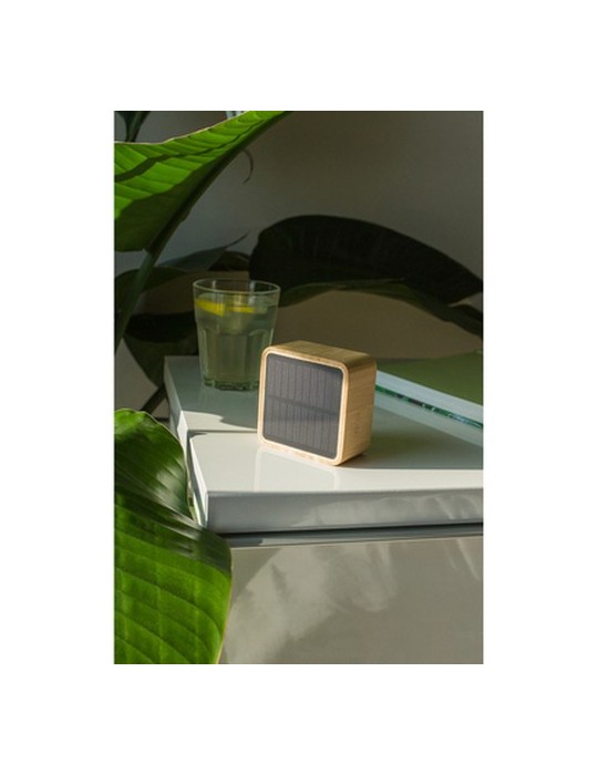 Enceinte sans fil bambou 3W B'RIGHT, panneau solaire | Androwe