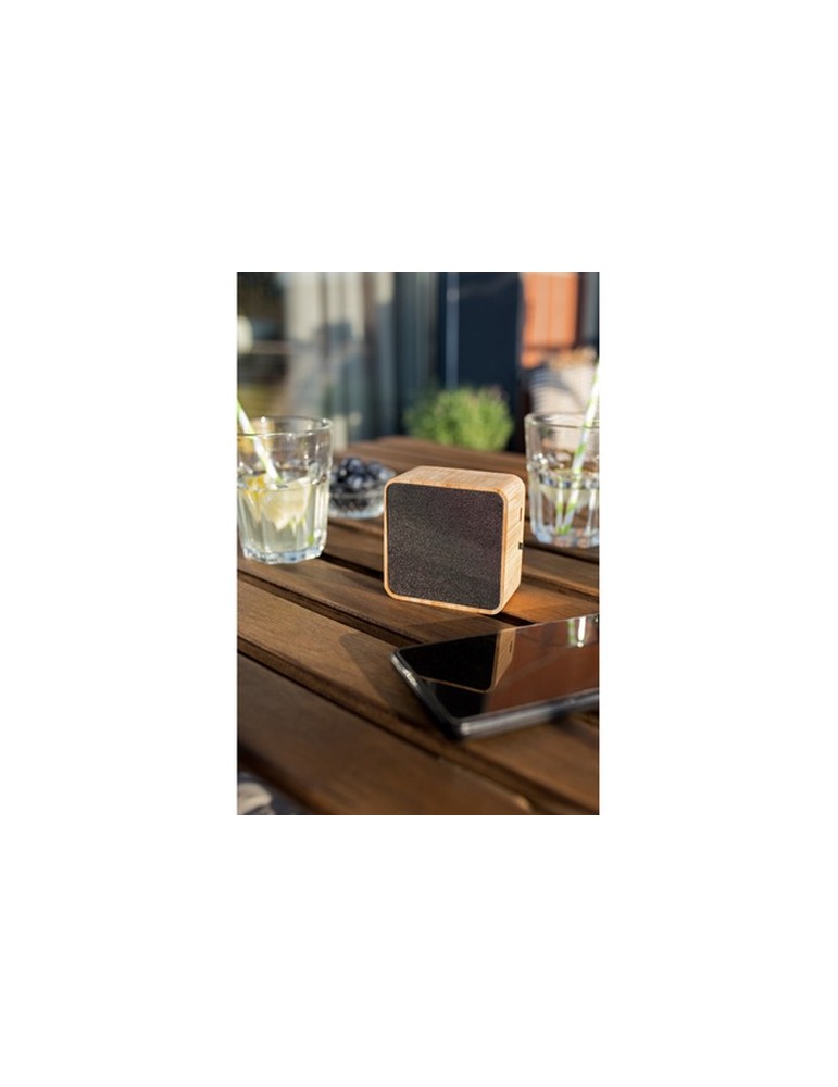 Enceinte sans fil bambou 3W B'RIGHT, panneau solaire | Androwe