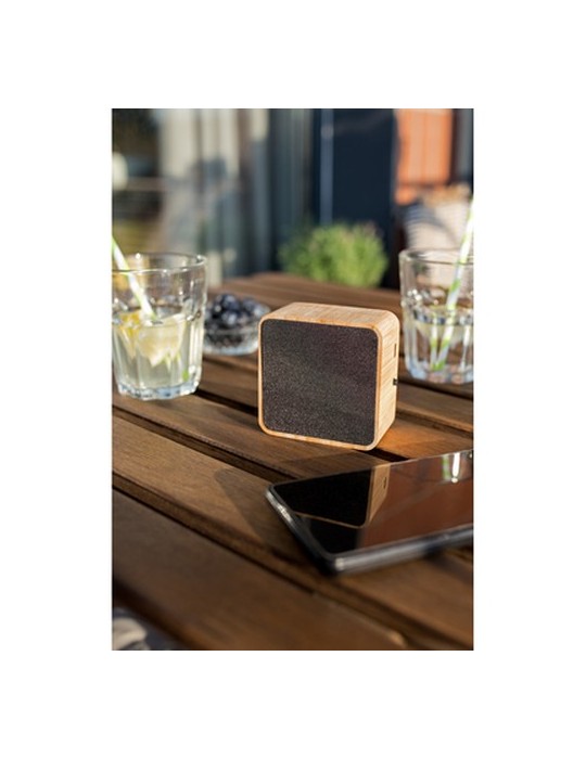 Enceinte sans fil bambou 3W B'RIGHT, panneau solaire | Androwe