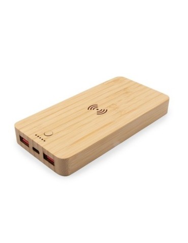 Power Bank sans fil en bambou 8000 mAh B'RIGHT, chargeur sans fil 15W | Benson
