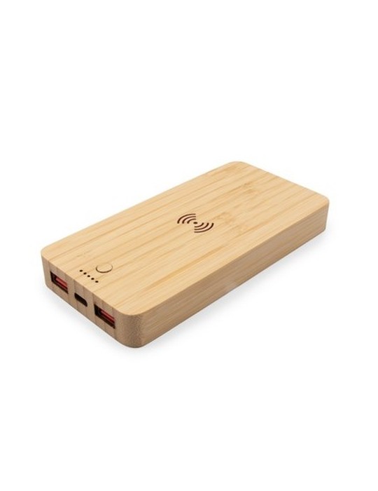 Power Bank sans fil en bambou 8000 mAh B'RIGHT, chargeur sans fil 15W | Benson