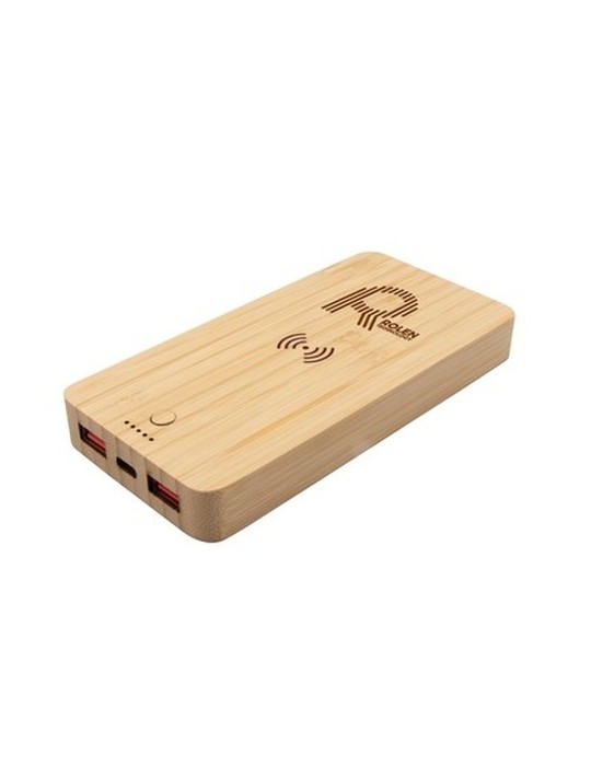 Power Bank sans fil en bambou 8000 mAh B'RIGHT, chargeur sans fil 15W | Benson