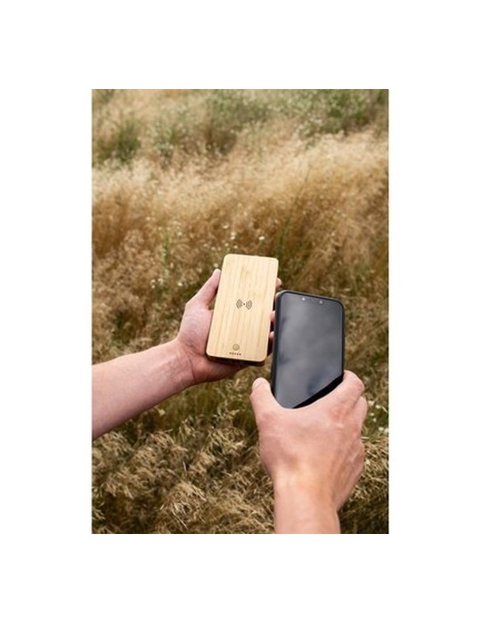 Power Bank sans fil en bambou 8000 mAh B'RIGHT, chargeur sans fil 15W | Benson