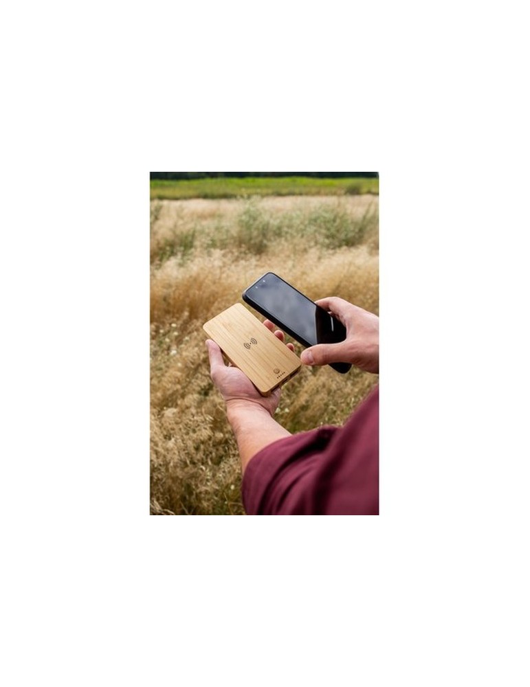 Power Bank sans fil en bambou 8000 mAh B'RIGHT, chargeur sans fil 15W | Benson