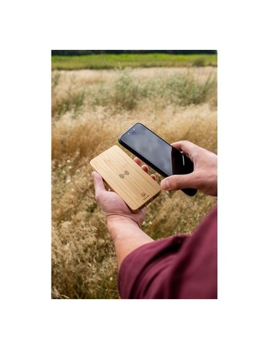 Power Bank sans fil en bambou 8000 mAh B'RIGHT, chargeur sans fil 15W | Benson