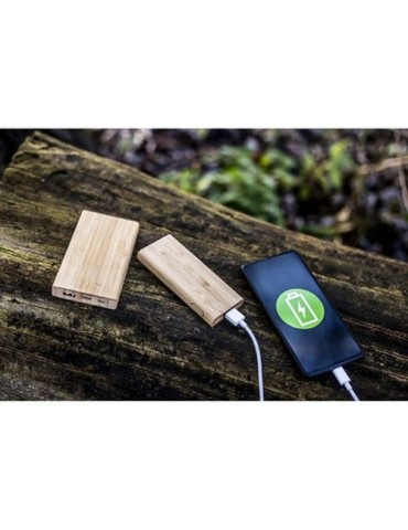 B'RIGHT Power Bank en bambou 5000 mAh | Posey Matières : bambou Couleurs : bois goodies publicitaire événementiel