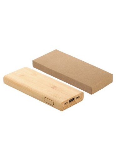 B'RIGHT Power Bank en bambou 5000 mAh | Posey Matières : bambou Couleurs : bois objet promotionnel éco-responsable