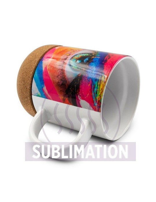 Mug en céramique 370 ml, détail liège | Kate