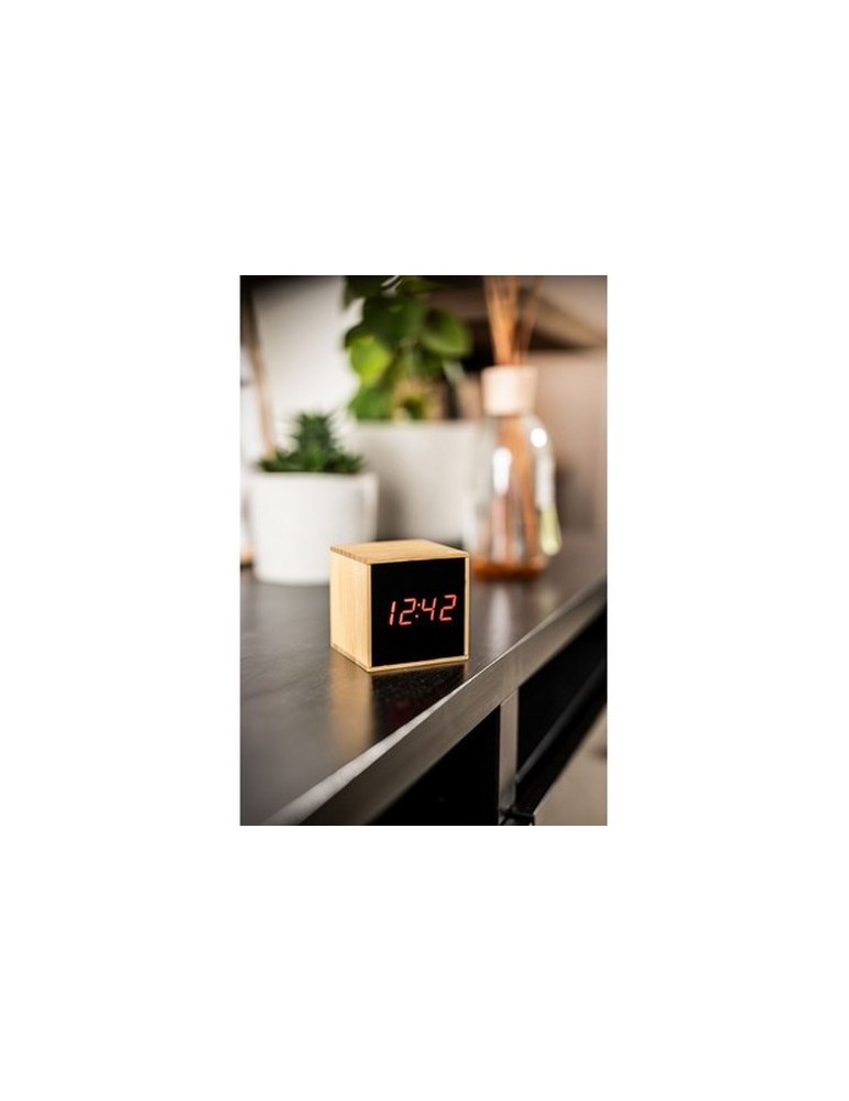 Horloge de bureau en bambou avec alarme | Katherine