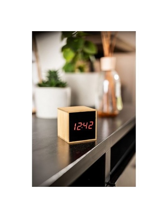 Horloge de bureau en bambou avec alarme | Katherine