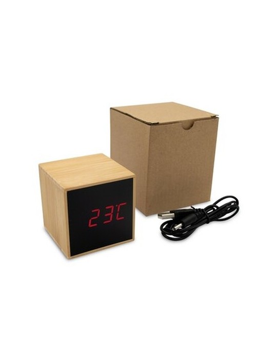 Horloge de bureau en bambou avec alarme | Katherine