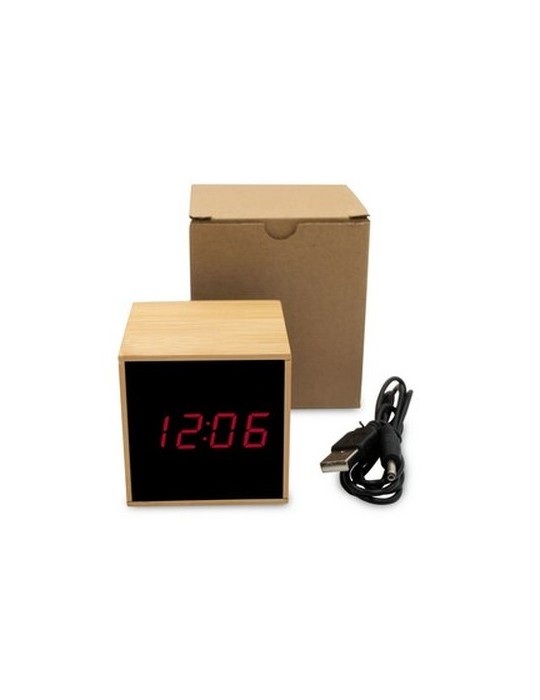 Horloge de bureau en bambou avec alarme | Katherine