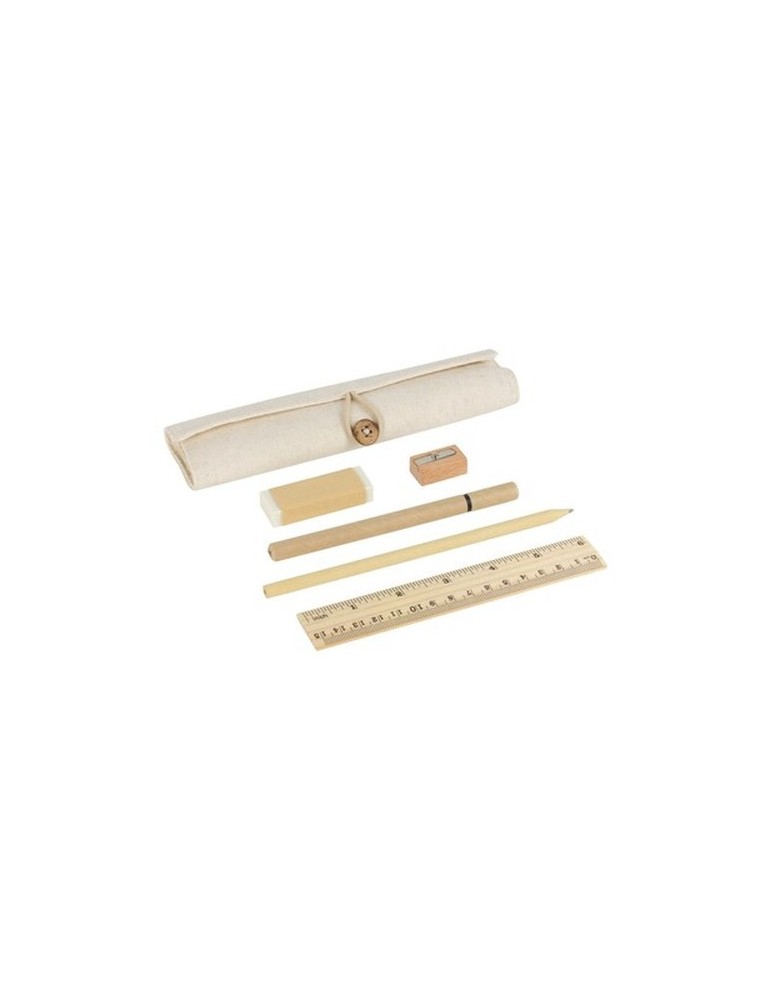 Set scolaire, trousse, crayon, stylo bille, règle, gomme et taille-crayon | Lauren