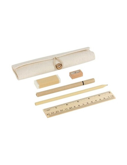 Set scolaire, trousse, crayon, stylo bille, règle, gomme et taille-crayon | Lauren