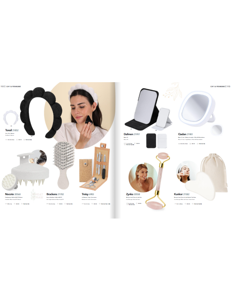 Accessoires de beauté personnalisés – Goodies bien-être élégants & pratiques